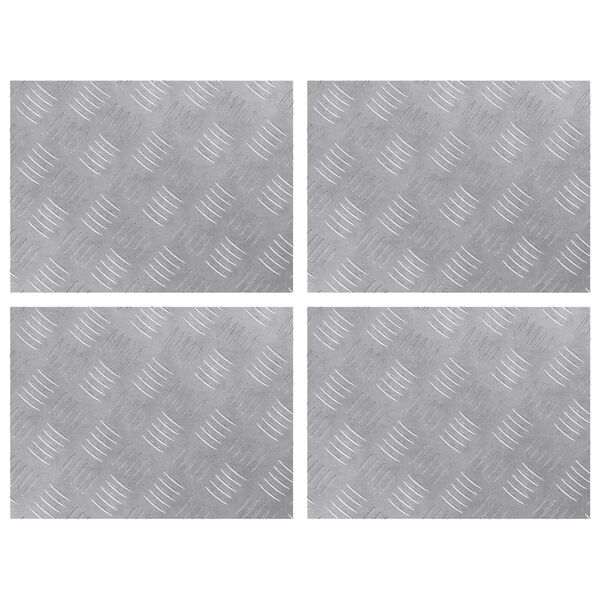 vidaXL Stopień Prostokątny 4 pcs Srebrny 40 x 30 cm Aluminium