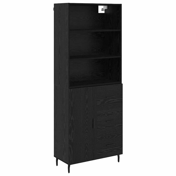 vidaXL Highboard z szufladą Czarny Dąb 69,5 x 34 x 180 cm