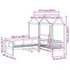 vidaXL Ł&oacute;żko dzienne z ławką i daszkiem, 80x200 cm, drewno sosnowe