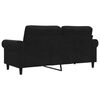 vidaXL Sofa 2-osobowa, czarna, 140 cm, tapicerowana aksamitem