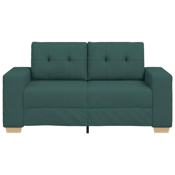 vidaXL Sofa dwuosobowa, ciemnozielona, 160x77x82 cm, tkanina