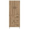 vidaXL Highboard 2 pcs Dąb rzemieślniczy Drewno inżynieryjne i szkło