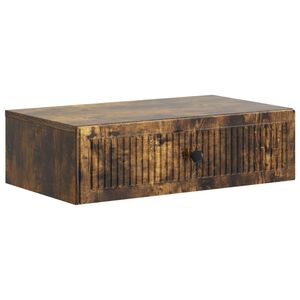 vidaXL Stolik boczny montowany na ścianie Dąb wędzony