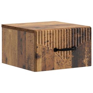 vidaXL Wisząca Szafka Nocna z szufladą Stare drewno 34,5 x 33 x 20 cm