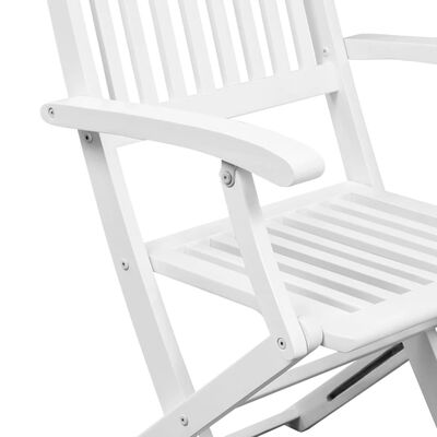 vidaXL Składane krzesła ogrodowe, 2 szt., drewno akacjowe, białe