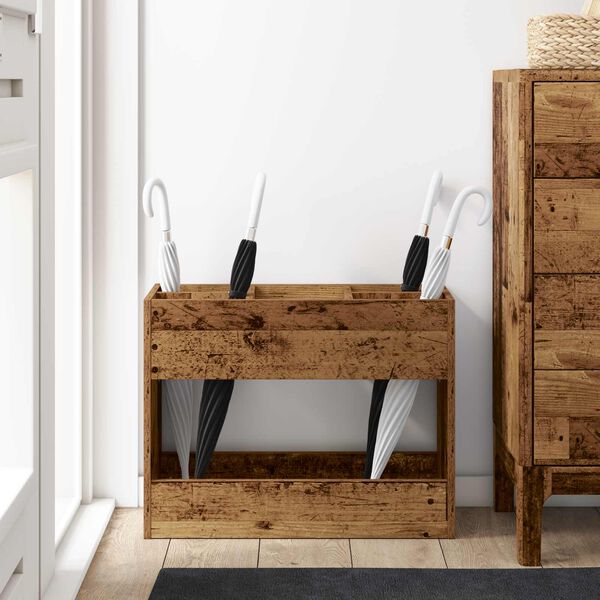 vidaXL Stojak na parasol Stare drewno 65 x 24 x 50 cm