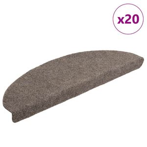 vidaXL Maty na schody samoprzylepne 20 szt. 65x21x4 cm beżowe p&oacute;łokrągłe duże