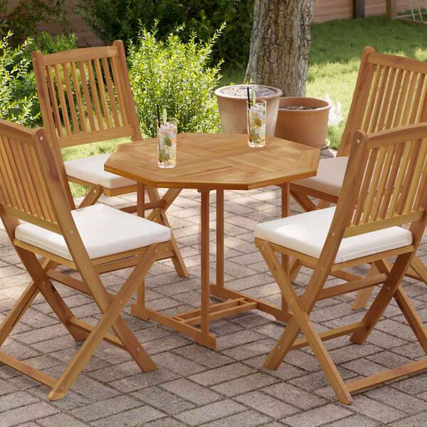 vidaXL Blat do stolika, 80x80x2,5 cm, ośmiokątny, lite drewno tekowe