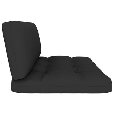 vidaXL 4-cz. zestaw wypoczynkowy z palet, z poduszkami, czarny, sosna