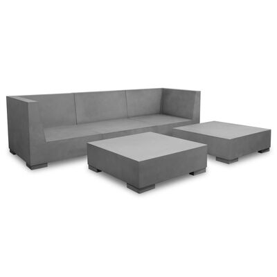 vidaXL 5-cz. zestaw wypoczynkowy do ogrodu, poduszki, beton, szary