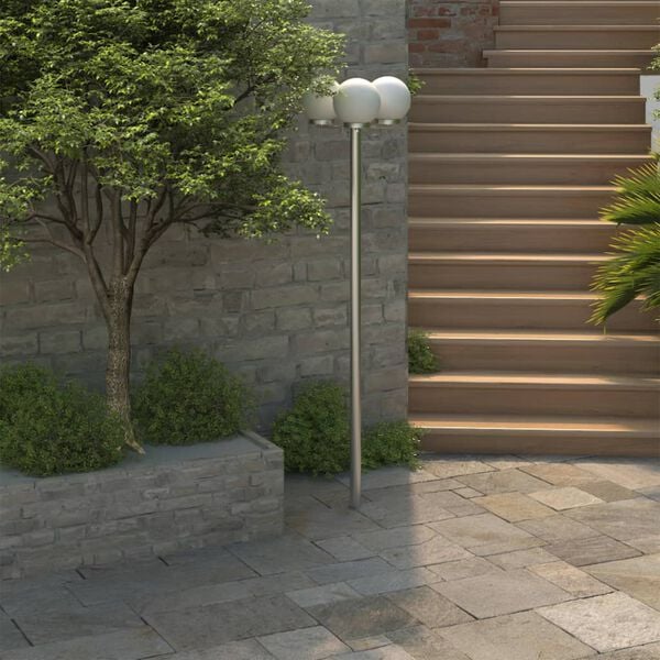 vidaXL Lampa ogrodowa na słupku, 3 kule, 220 cm