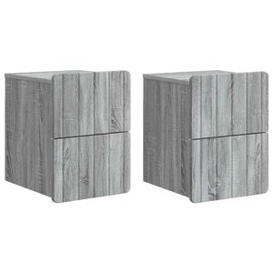 vidaXL Wisząca Szafka Nocna 2 szt. Szary Sonoma 33 x 34,5 x 43 cm