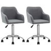 vidaXL Obrotowe krzesła stołowe, 2 szt., jasnoszare, obite tkaniną