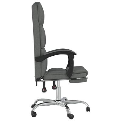 vidaXL Rozkładany fotel biurowy, ciemnoszary, obity tkaniną