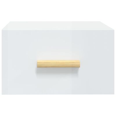 vidaXL Wisząca szafka nocna, biała o wysokim połysku, 35x35x20 cm