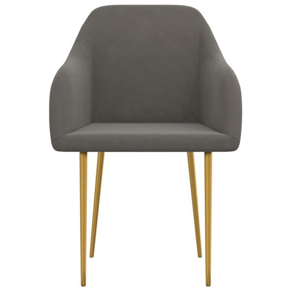 vidaXL Krzesła stołowe, 6 szt., ciemnoszare, obite aksamitem