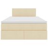 vidaXL Ł&oacute;żko z miejscem na przechowywanie i LED Kremowy 120 x 200 cm