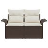 vidaXL Sofa Ogrodowa z poduszką Brązowy 141 x 62 x 69cm polirattan