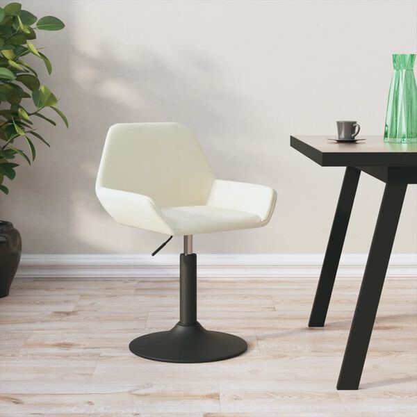 vidaXL Stołek barowy, kremowy, obity aksamitem