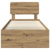vidaXL Ramka ł&oacute;żka Dąb rzemieślniczy 90 x 200 cm Lite drewno sosnowe