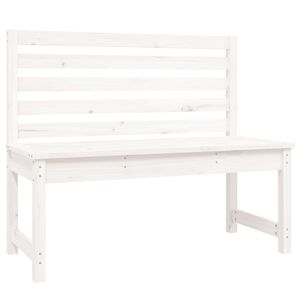 vidaXL Ławka ogrodowa, biała, 109 cm, lite drewno sosnowe