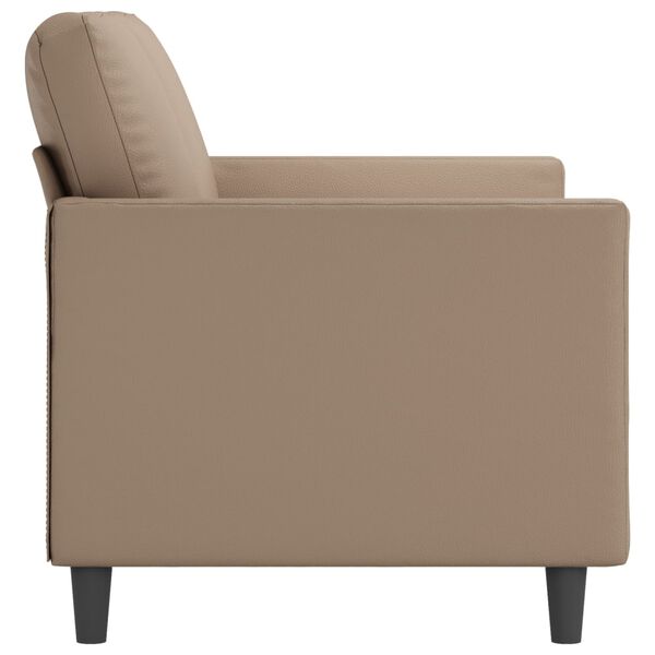 vidaXL 2-osobowa sofa, kolor cappuccino, 120 cm, sztuczna sk&oacute;ra