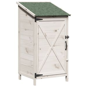 vidaXL Shed ogrodowy Biały 59,5 x 56 x 113,5 cm Drewno Świerkowe