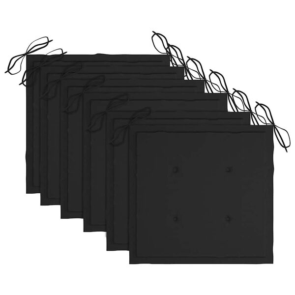 vidaXL Składane krzesła ogrodowe, 6 szt., poduszki, drewno akacjowe