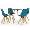 vidaXL 5-częściowy zestaw mebli jadalnianych, czarno-turkusowy