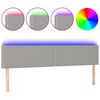 vidaXL Zagł&oacute;wek do ł&oacute;żka z LED, jasnoszary, 160x5x78/88 cm, tkanina