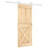 vidaXL Drzwi przesuwne Naturalne i białe 90 x 210 cm