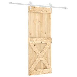 vidaXL Drzwi przesuwne Naturalne i białe 90 x 210 cm