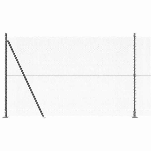 vidaXL Słupek ogrodzeniowy. Szary 10 x 1,5 m (siatka 13 mm) Stal i PVC
