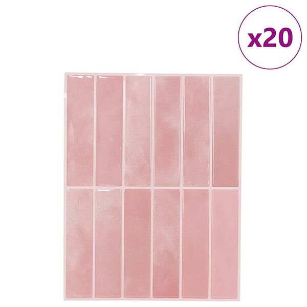 vidaXL Płytki prostokątne 20 pcs R&oacute;żowy 29 x 23 x 0,08 cm
