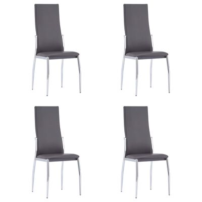 vidaXL Krzesła jadalniane, 4 szt., szare, sztuczna skóra