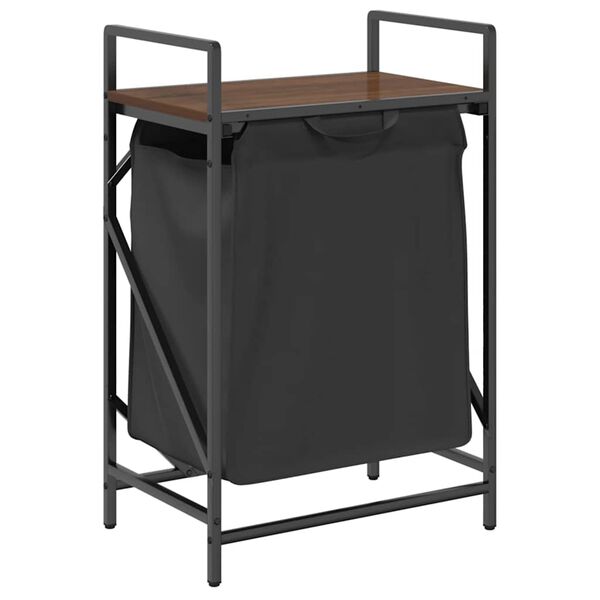 vidaXL Kosz na pranie 1 komora z półką, brązowy dąb