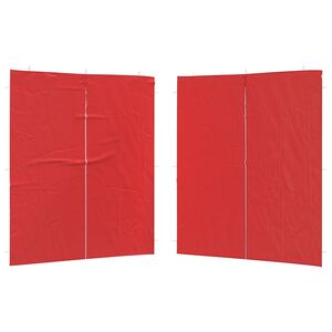 vidaXL Ściana boczna namiotu na imprezy 2 pcs czerwony 200 x 195 cm