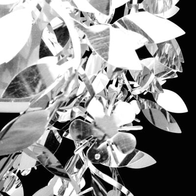 vidaXL Lampa z abażurem w kształcie liści, 21,5 x 30 cm, srebrna