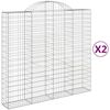 vidaXL Kosze gabionowe, 2 szt, 200x50x180/200 cm, galwanizowane żelazo