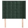 vidaXL Zagł&oacute;wek uszak, ciemnozielony, 103x16x118/128 cm, aksamit