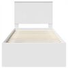vidaXL Ramka ł&oacute;żka Z zagł&oacute;wkiem Biały 90 x 190 cm Lite drewno sosnowe