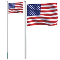 vidaXL Flaga Stanów Zjednoczonych z masztem, 6,23 m, aluminium