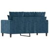 vidaXL Sofa 2-osobowa, niebieski, 120 cm, tapicerowana aksamitem
