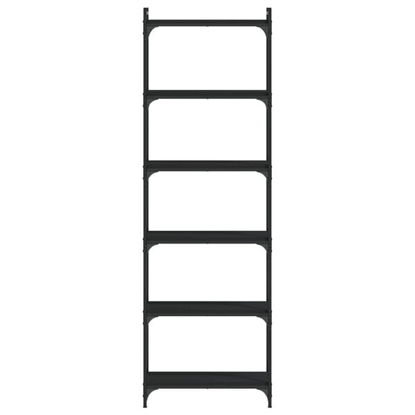 vidaXL 6-poziomowy regał na książki, czarny, 60x30x188 cm