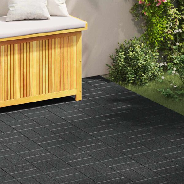 vidaXL Kamień kroczący 6 pcs Czarny 40,5 x 40,5 x 2 cm Guma