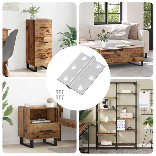 vidaXL Zawias 12 pcs Srebrny 50 x 38 x 1,3 mm Stal