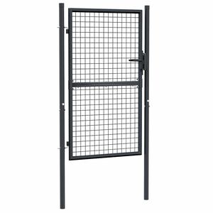 vidaXL Brama ogrodowa z siatki ocynkowanej, stal 100x150 cm, szara