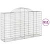vidaXL Kosze gabionowe, 11 szt, 200x50x120/140cm, galwanizowane żelazo