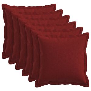 vidaXL Poszewka na poduszkę 6 szt. HOUTEN Czerwone wino 30 x 30 cm