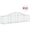 vidaXL Kosze gabionowe, 12 szt, 200x30x40/60 cm, galwanizowane żelazo